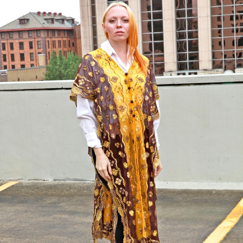 Exclusive, vintage, embroidered Indian wrap!